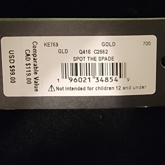 Kate Spade Gold studded hinged bangle bracelet "Spot The Spade" NWT! ♠️ - Picture 14 of 16